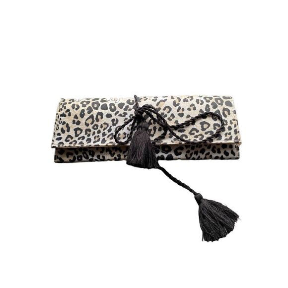 Chicos Travel Jewelry Roll Leopard Print New with tags - Picture 1 of 9